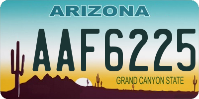 AZ license plate AAF6225