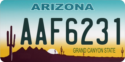 AZ license plate AAF6231