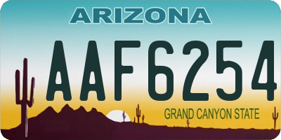 AZ license plate AAF6254
