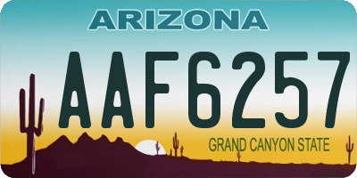 AZ license plate AAF6257