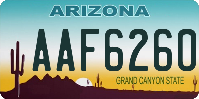 AZ license plate AAF6260