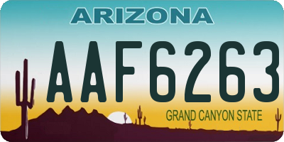 AZ license plate AAF6263