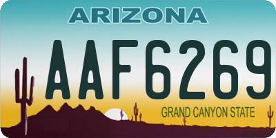 AZ license plate AAF6269