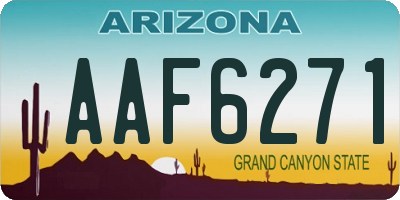 AZ license plate AAF6271
