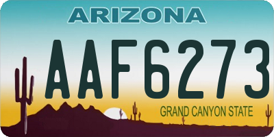 AZ license plate AAF6273