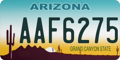 AZ license plate AAF6275