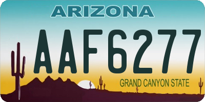 AZ license plate AAF6277