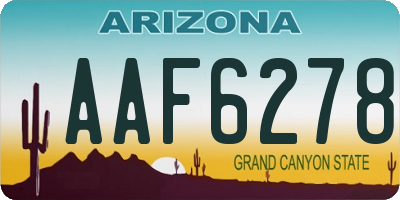 AZ license plate AAF6278