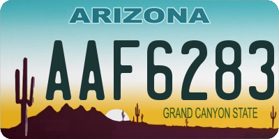 AZ license plate AAF6283