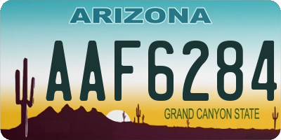 AZ license plate AAF6284