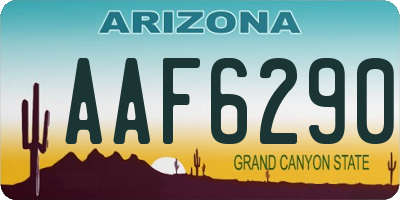 AZ license plate AAF6290