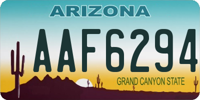 AZ license plate AAF6294