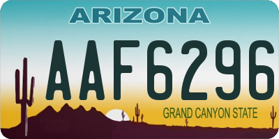AZ license plate AAF6296