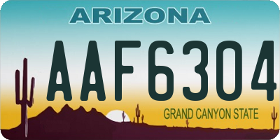 AZ license plate AAF6304