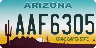 AZ license plate AAF6305