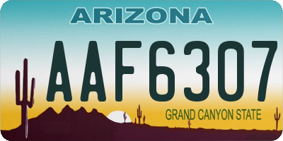 AZ license plate AAF6307