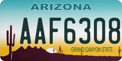 AZ license plate AAF6308