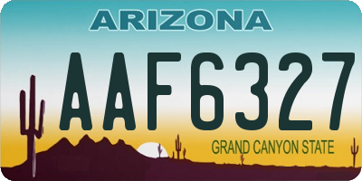 AZ license plate AAF6327