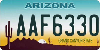 AZ license plate AAF6330