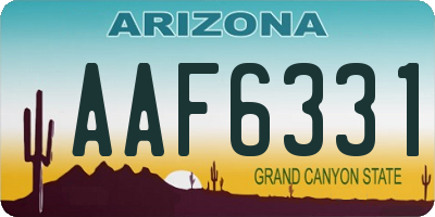 AZ license plate AAF6331