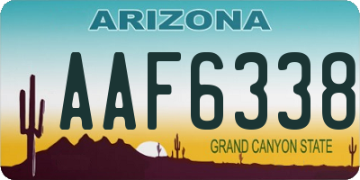 AZ license plate AAF6338
