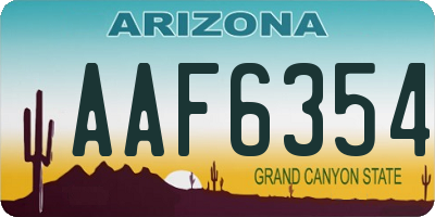 AZ license plate AAF6354