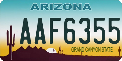 AZ license plate AAF6355