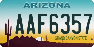 AZ license plate AAF6357