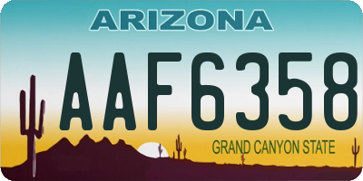 AZ license plate AAF6358