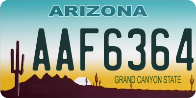 AZ license plate AAF6364