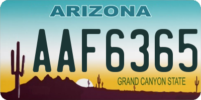 AZ license plate AAF6365