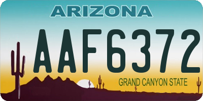 AZ license plate AAF6372