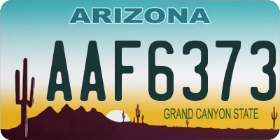 AZ license plate AAF6373