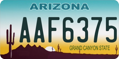 AZ license plate AAF6375