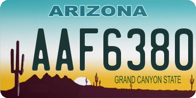 AZ license plate AAF6380