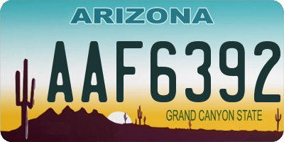AZ license plate AAF6392