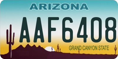 AZ license plate AAF6408
