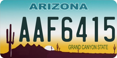 AZ license plate AAF6415