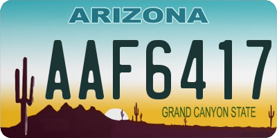 AZ license plate AAF6417