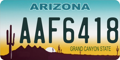 AZ license plate AAF6418