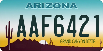 AZ license plate AAF6421