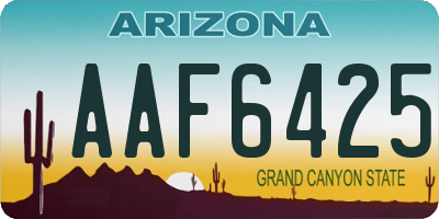 AZ license plate AAF6425
