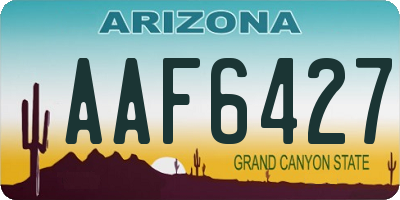 AZ license plate AAF6427