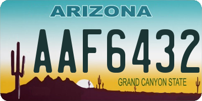 AZ license plate AAF6432
