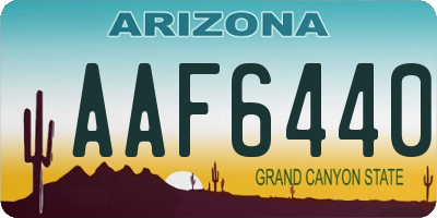 AZ license plate AAF6440