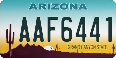 AZ license plate AAF6441