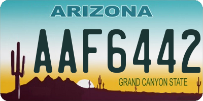 AZ license plate AAF6442