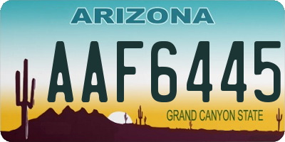 AZ license plate AAF6445