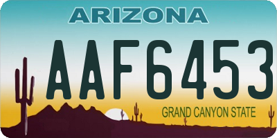 AZ license plate AAF6453