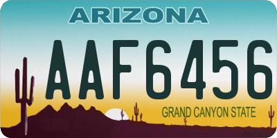 AZ license plate AAF6456